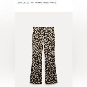 Zara Animal Print Flare Pants